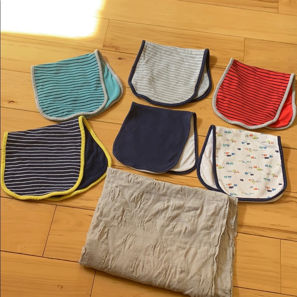 Burp cloths and Tula blanket